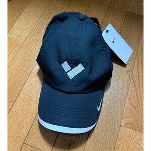 Nike‎ Golf Hat Cap NWT Black Mesh Adjustable Dri-fit Heritage86 Sports V Logo
